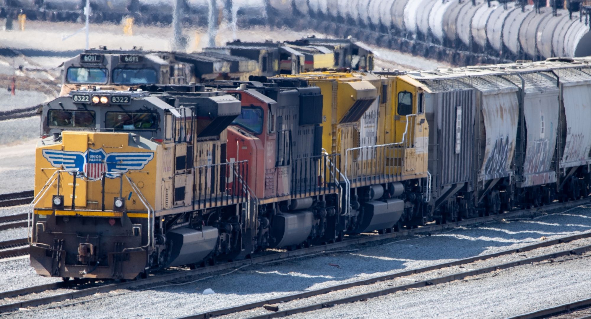 freight train transporting goods